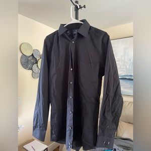Black Stanford Men’s Fitted Dress Shirt (M)